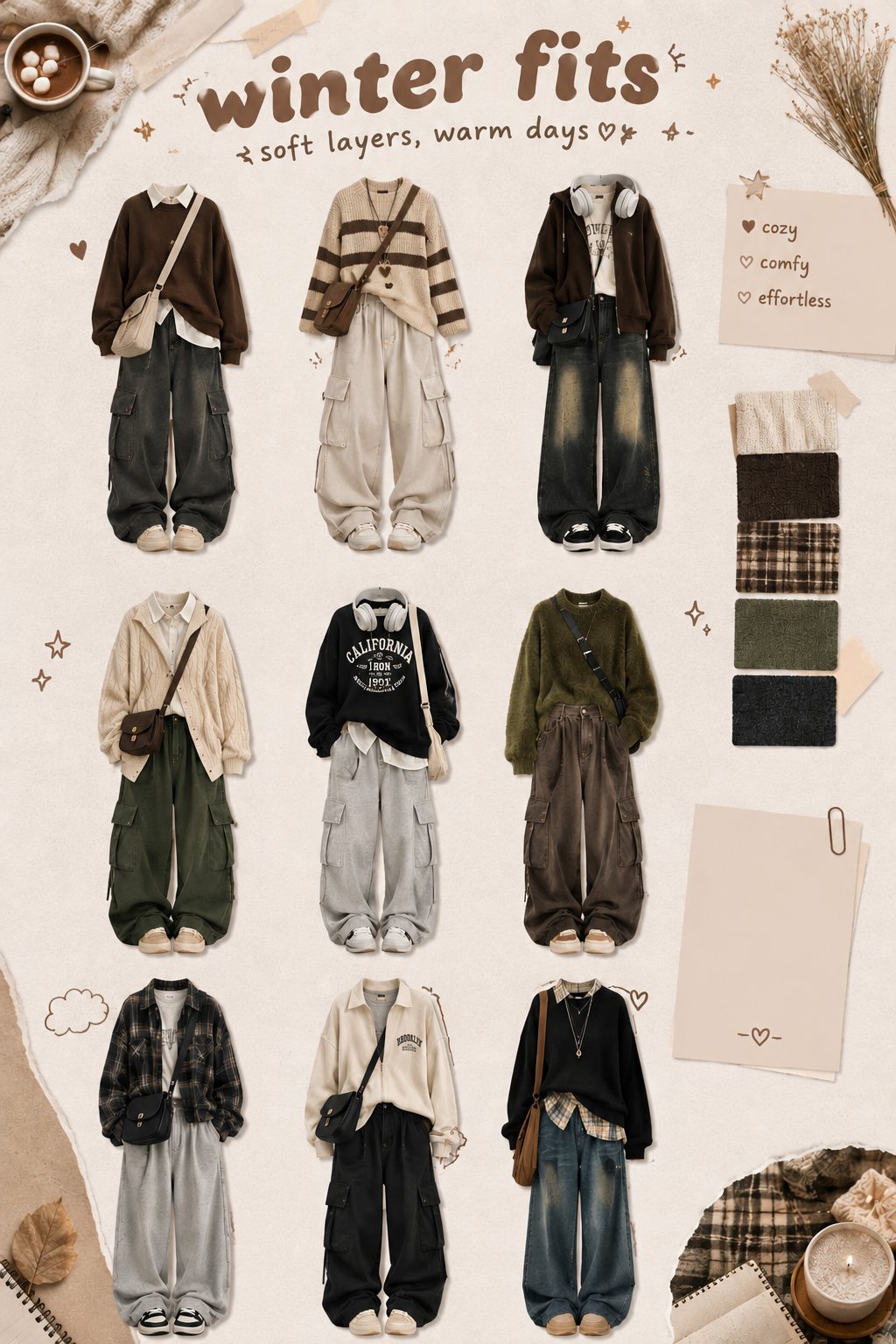cozy neutral winter outfits