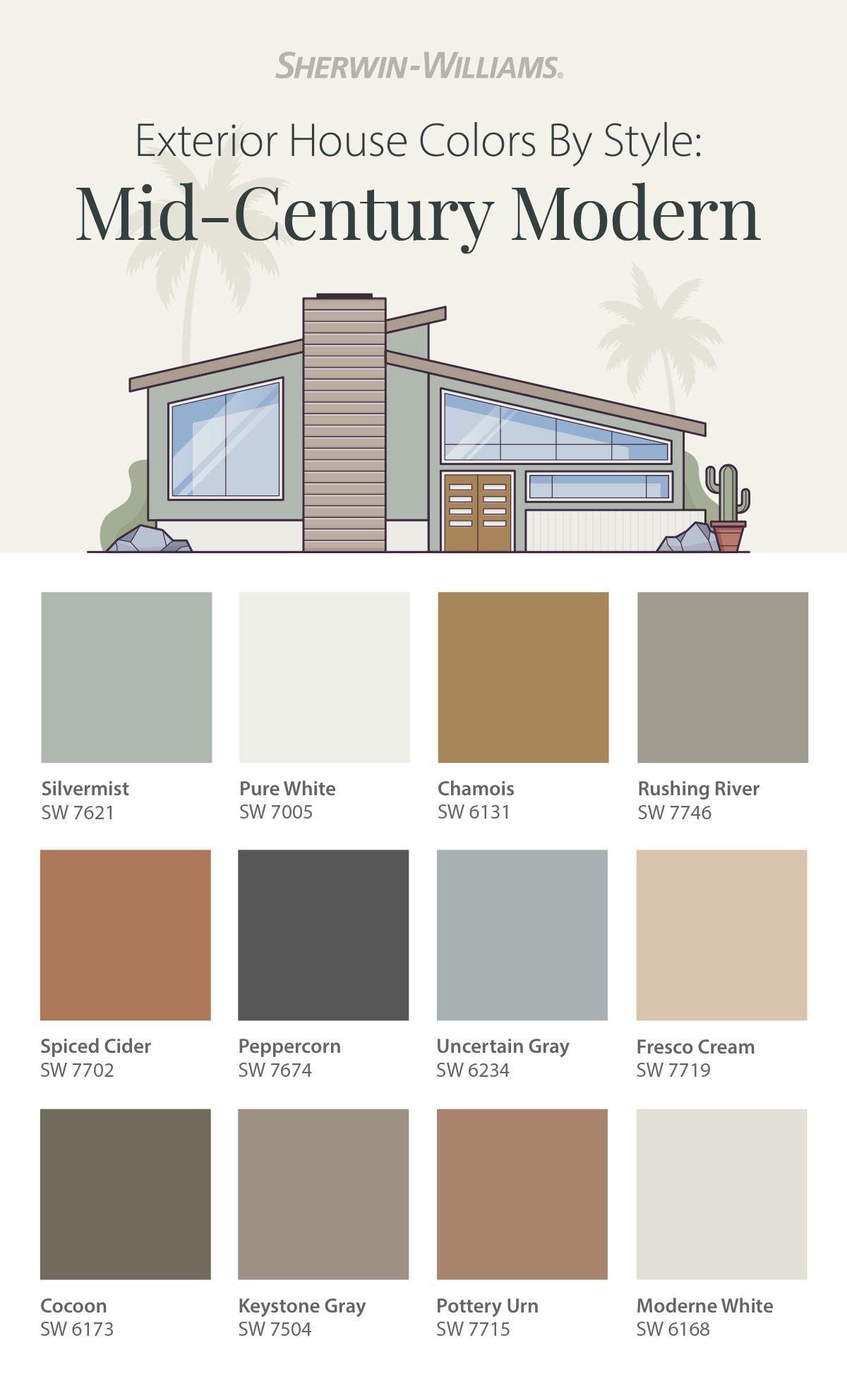 mid-century modern exterior paint colors