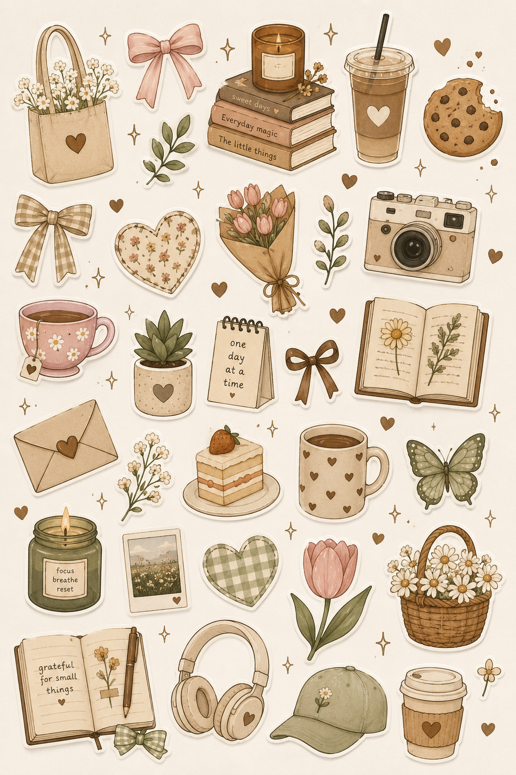 cozy neutral aesthetic stickers
