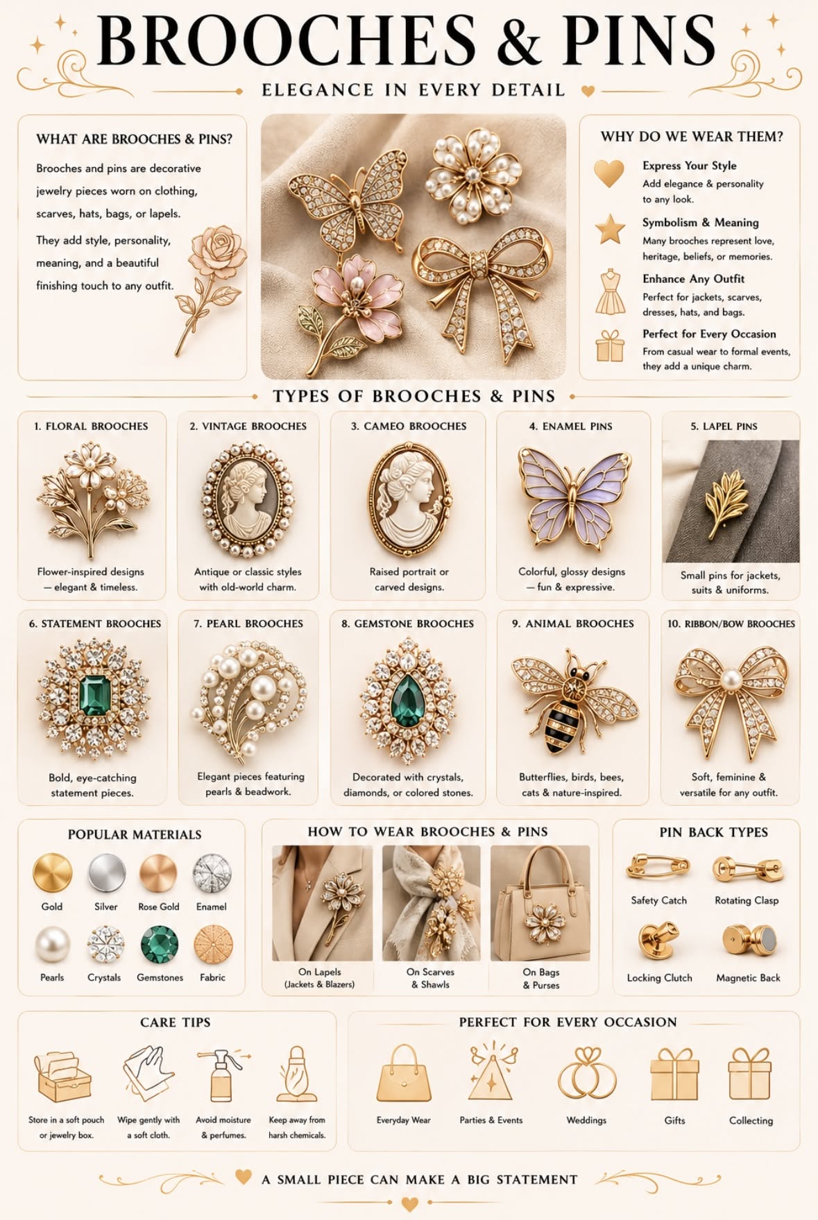types of brooches