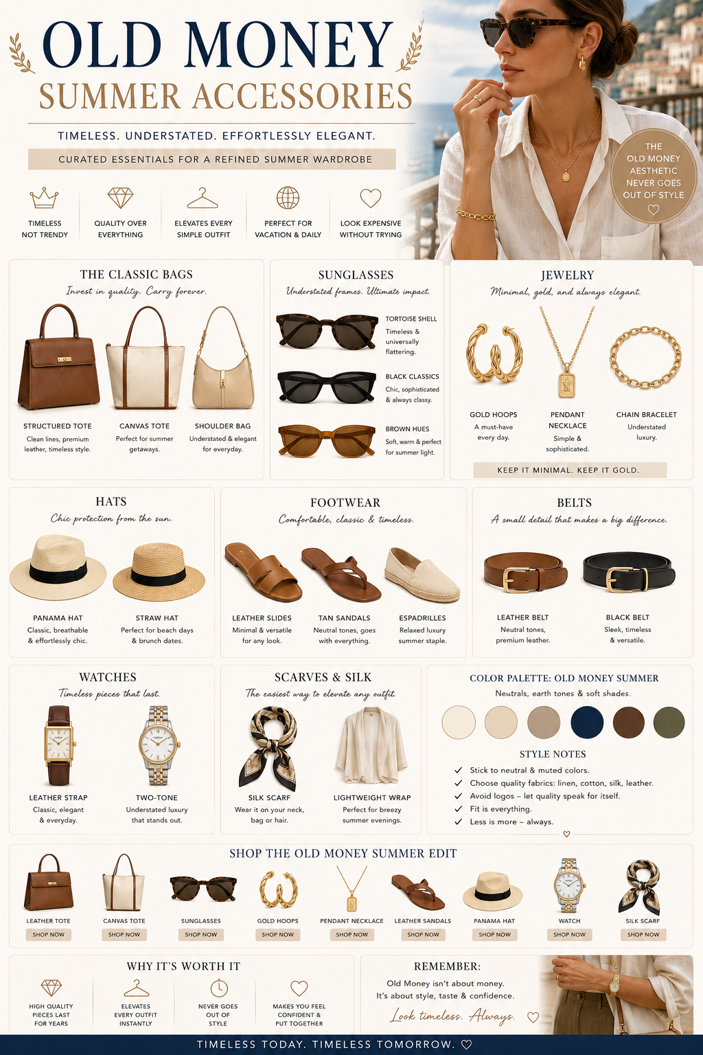 old money summer accessories