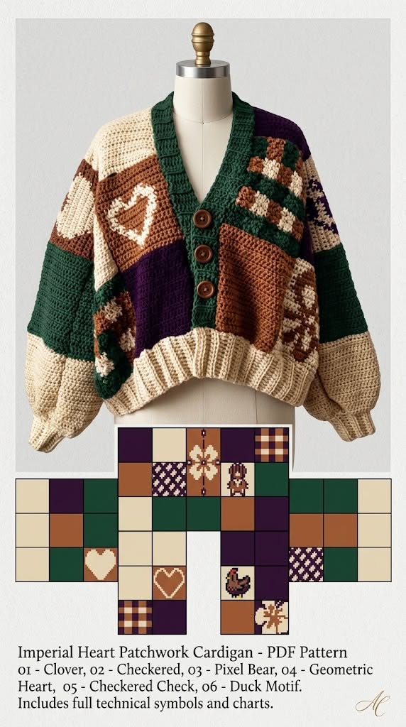patchwork cardigan crochet pattern