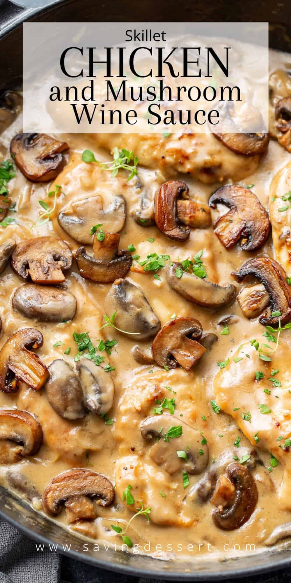skillet chicken and mushroom wine sauce