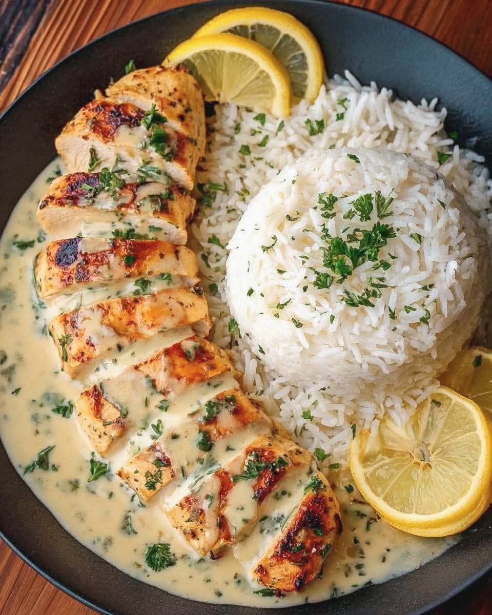 lemon chicken and rice skillet