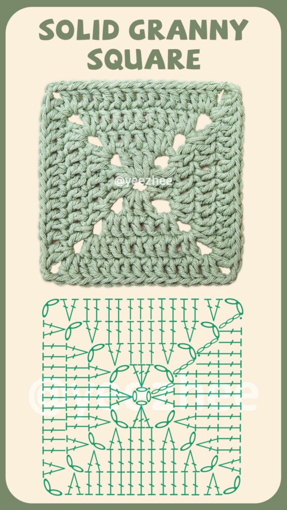 Solid Granny Square Crochet Pattern (No Gaps) Free