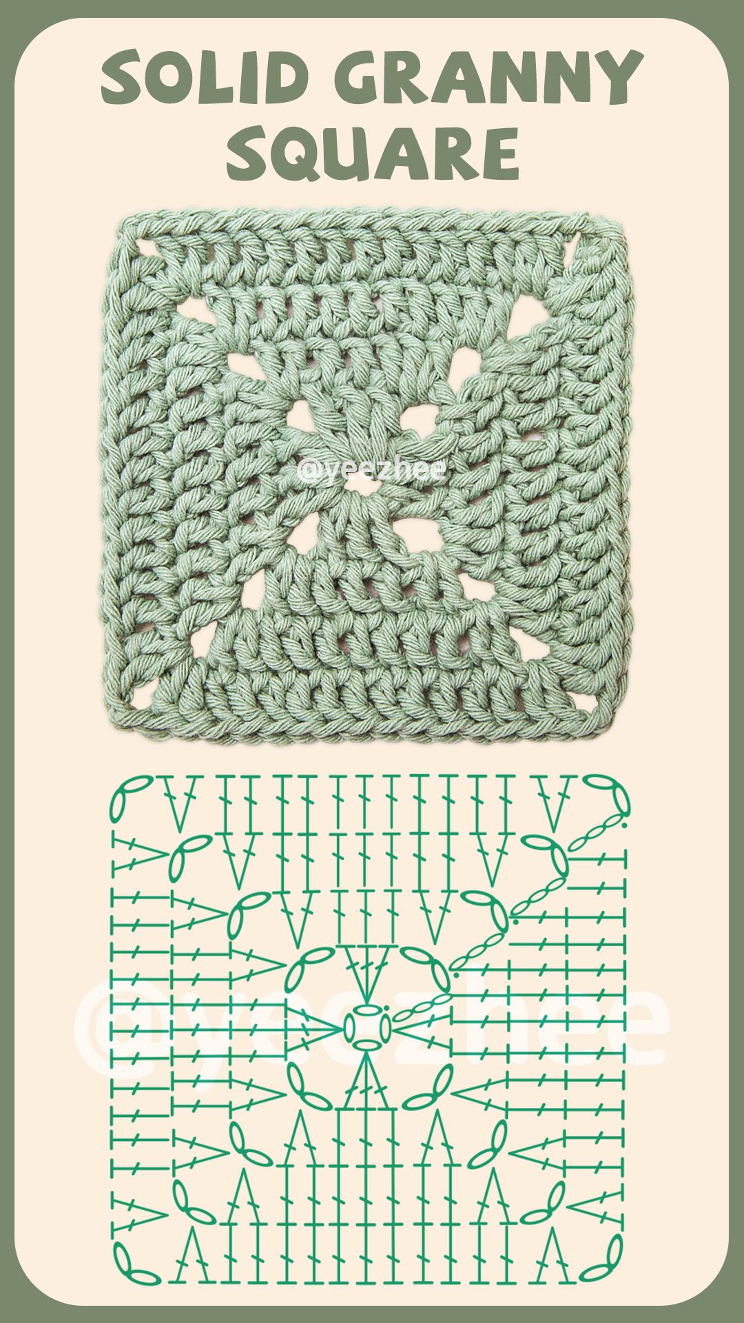 solid granny square pattern