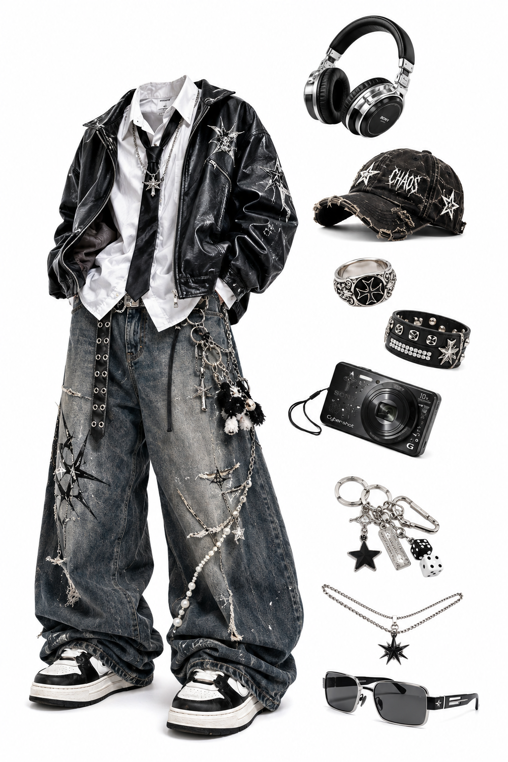black streetwear outfit