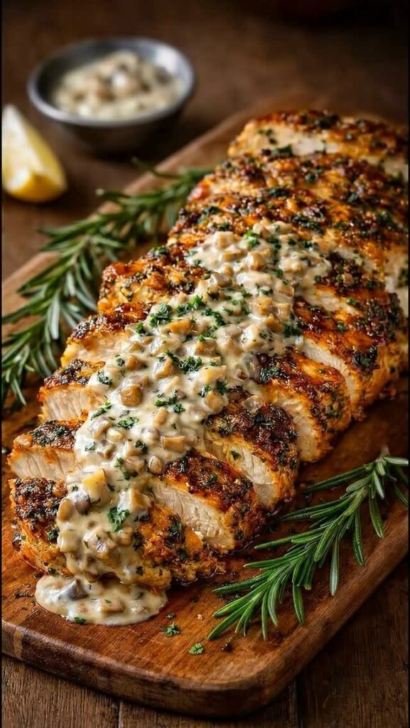 Herb-Roasted Chicken with Mushrooms – Easy One-Pan Dinner
