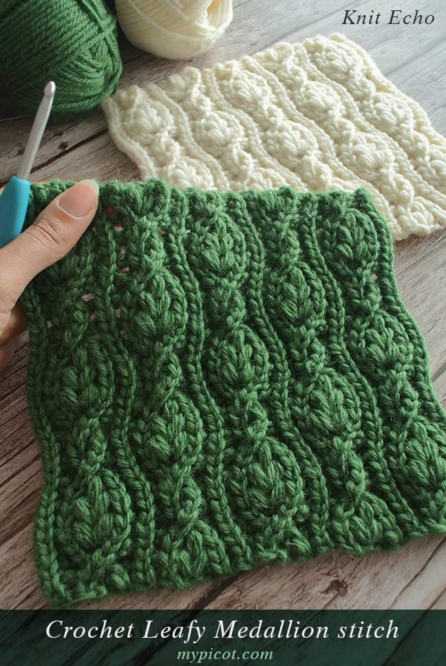 leafy medallion crochet stitch