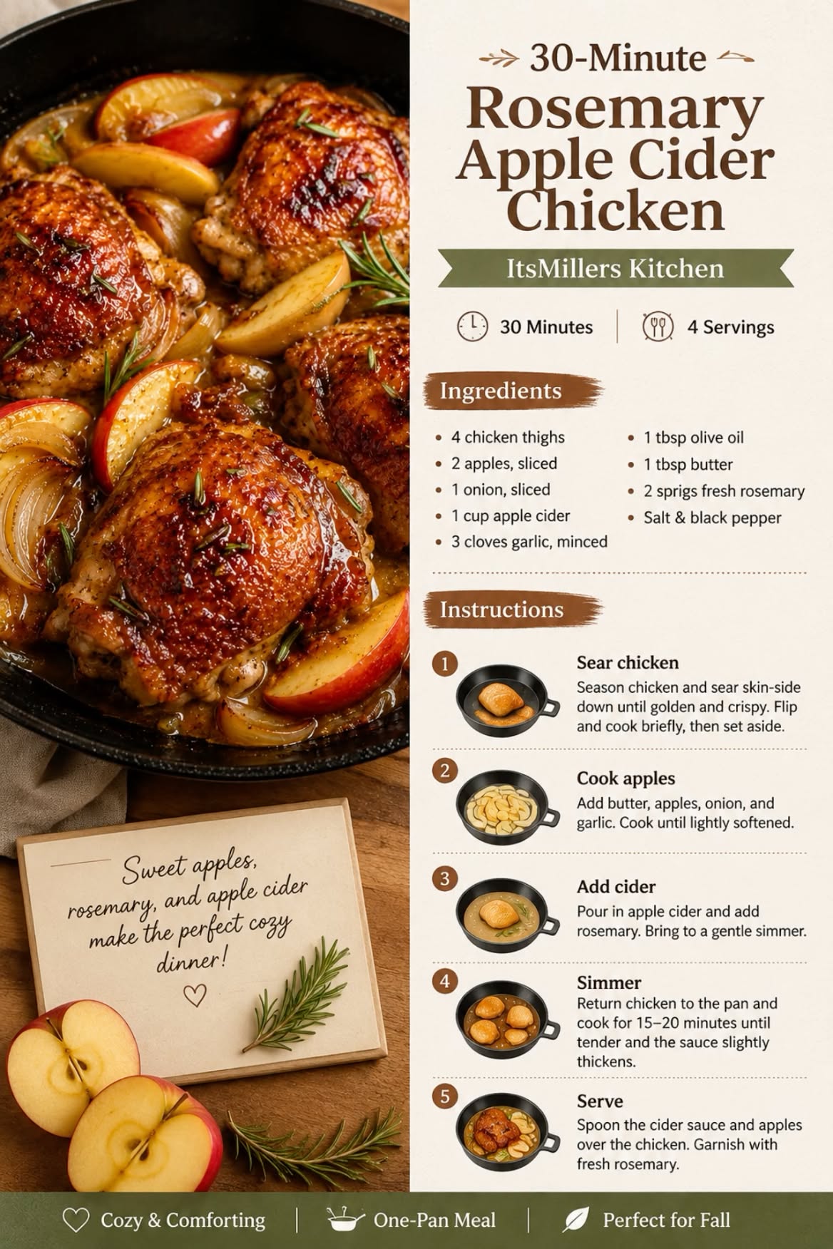 rosemary apple cider chicken recipe