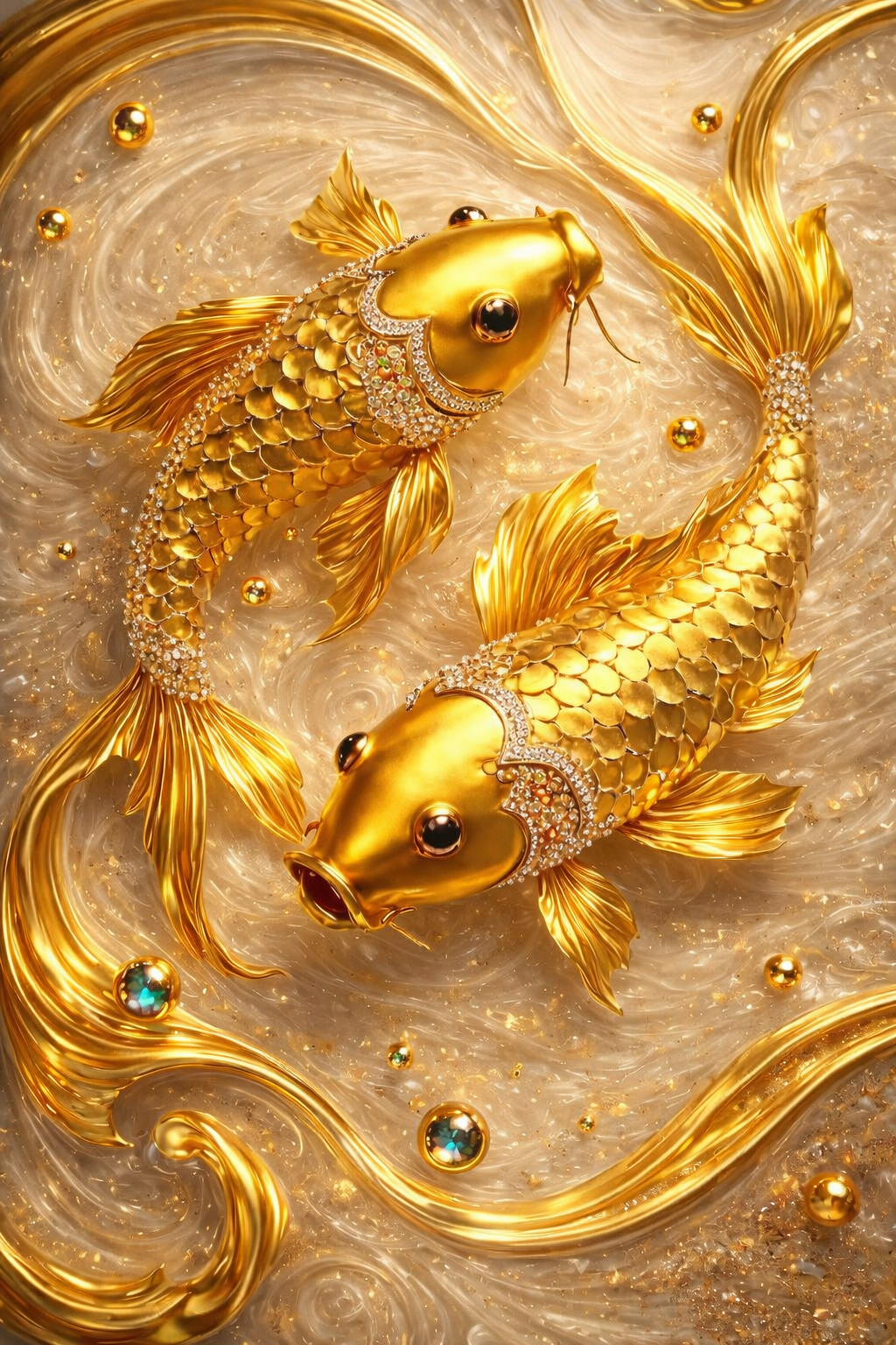 golden koi fish art