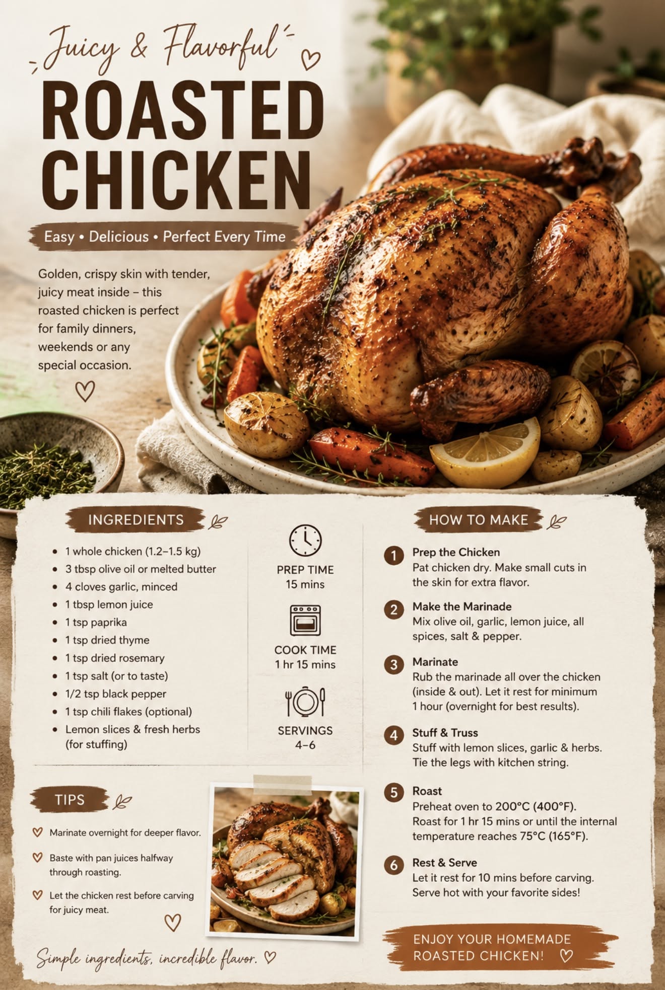 juicy roasted chicken recipe