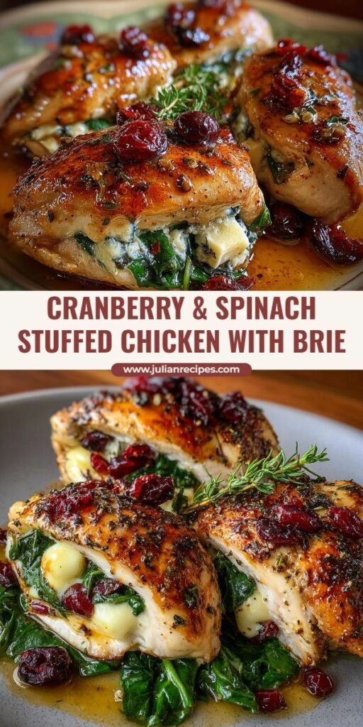 Cranberry & Spinach Stuffed Chicken with Brie – Juicy