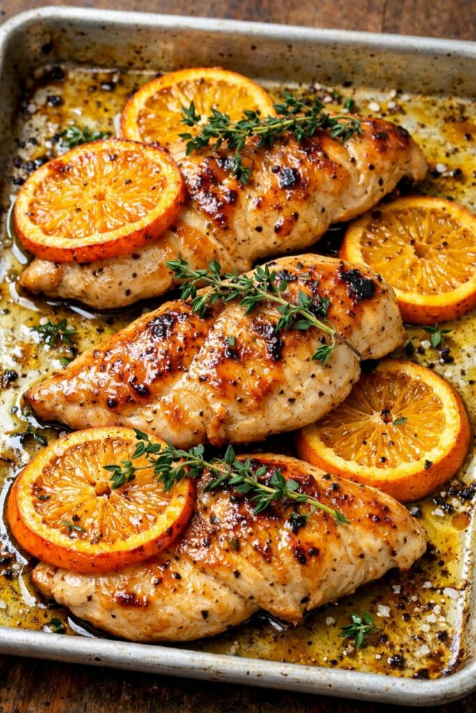 Orange-Glazed Butterflied Chicken Breasts – Easy One-Pan