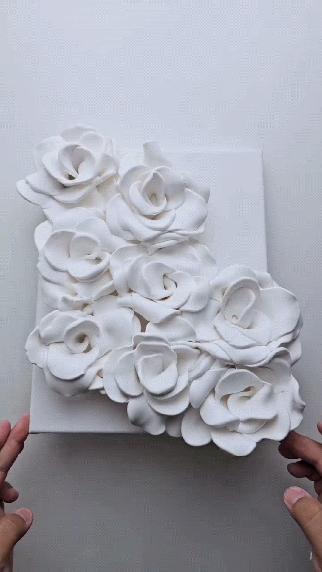 handmade clay rose canvas